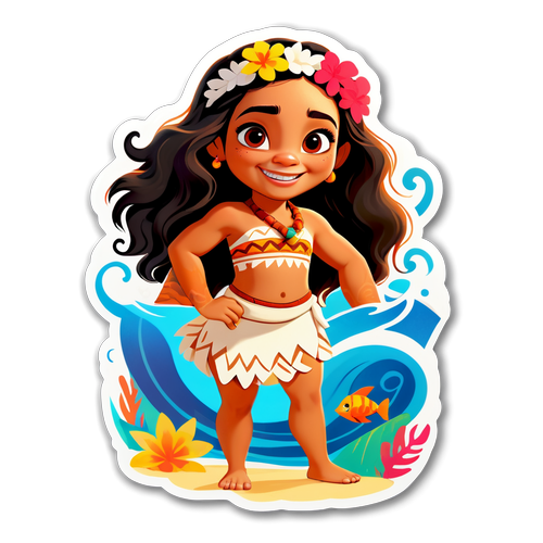 Stiker Ceria Terinspirasi oleh Moana