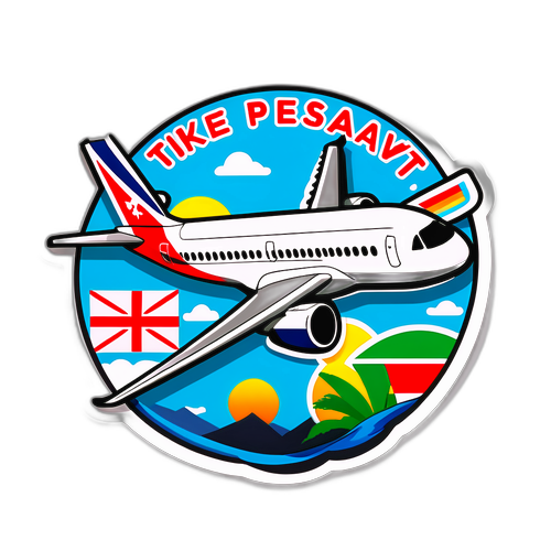 Stiker Pesawat dengan Tema Perjalanan