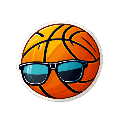 Sticker ng Basketball na Naka-Sunglasses