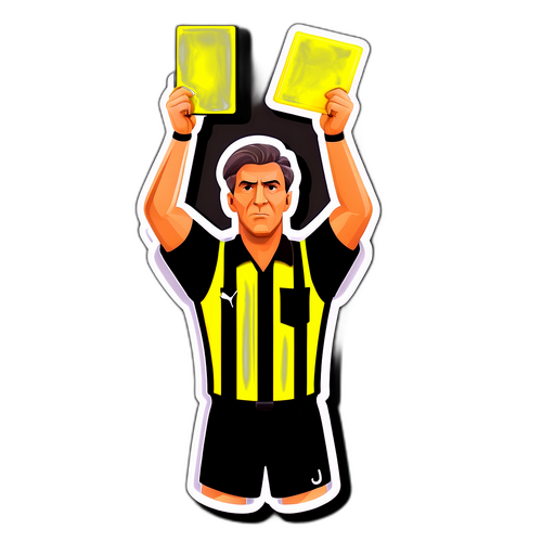 Fotbalový rozhodčí s žlutou kartou