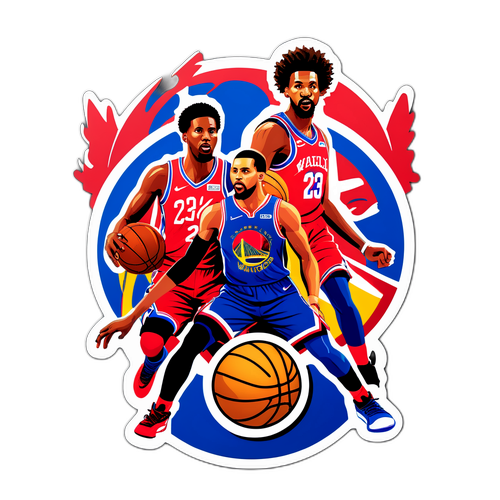 76人與勇士的融合海報風格