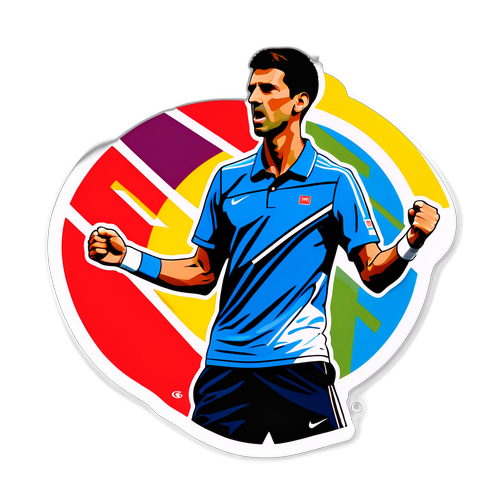Autocollant minimaliste de Novak Djokovic