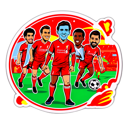Наклейка с Ливерпулем в стиле комикса