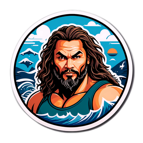 Autocolant aventuros cu Jason Momoa