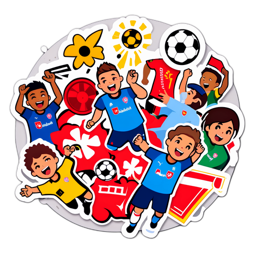 สติกเกอร์ที่แสดงความตื่นเต้นของแฟนบอลบุนเดสลีกาในงานเฉลิมฉลอง