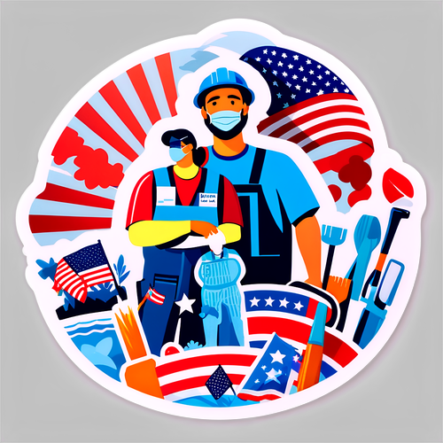 Sticker pentru Ziua Muncii