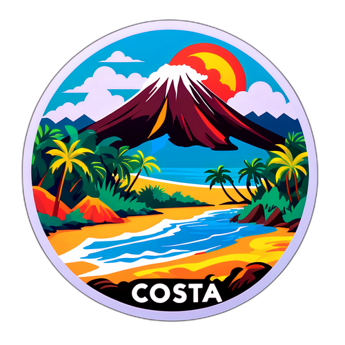 Tropical Costa Rica Landscape Sticker