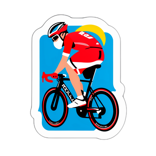Sticker van Rolf Aldag met Racefiets