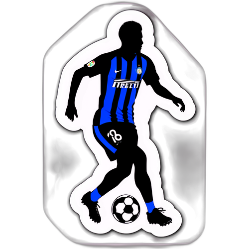 Diseño de sticker de fútbol con jugador y balón