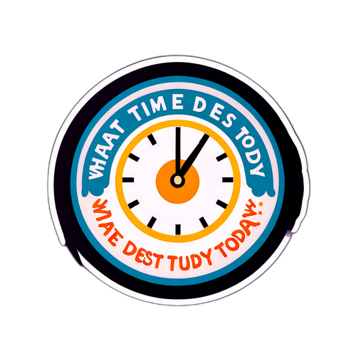 Relógio Estilizado com a Frase 'Que Horas Começa o Vale Tudo Hoje?'