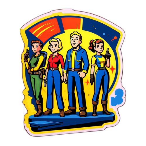Retro Fallout Remastered Vault Dwellers Sticker