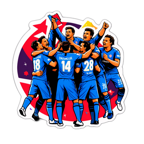 Стикер с командой, отмечающей победу в DreamLeague S28