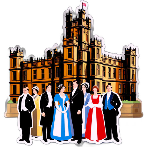 Historiskt klistermärke med Downton Abbey-tema