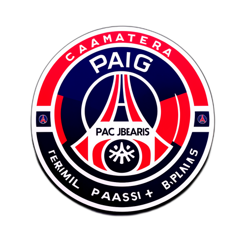 โลโก้ PSG กับฉากสนามกีฬาและแฟนบอล