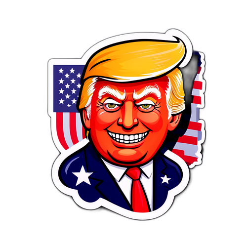 Дизайн наліпки з портретом Трампа