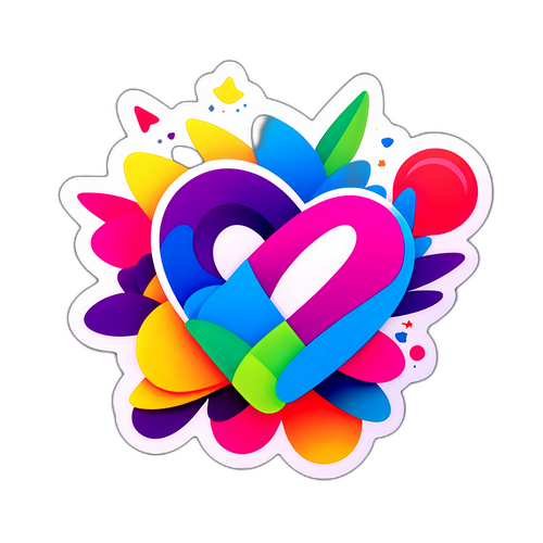 カラフルでダイナミックなデザインステッカー