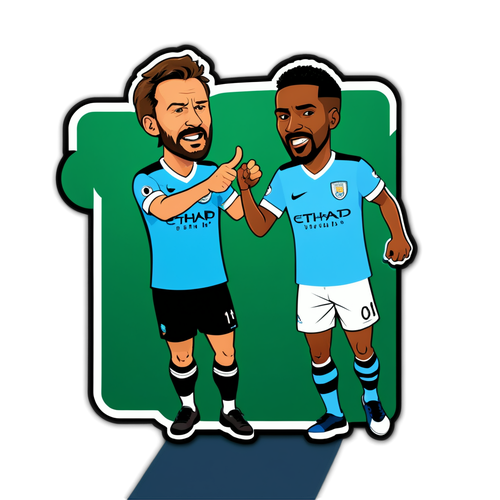 Momento clave de Ipswich vs. Manchester City en estilo cómic