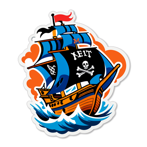 Pirate Ship vs. Mets Baseball Team Sticker