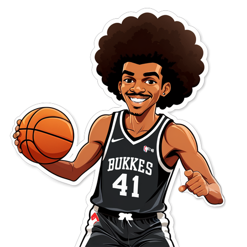 Ilustração de Jarrett Allen jogando basquete