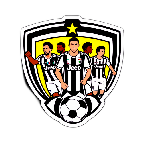 Logo puternic Juventus cu jucători în acțiune