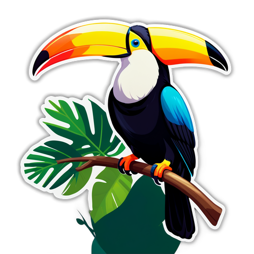 Unlock Your Wild Side: This Vibrant Toucan Sticker Will transport You to the Tropics!