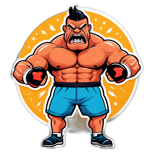 Whimsical Boxers with Exaggerated Muscles