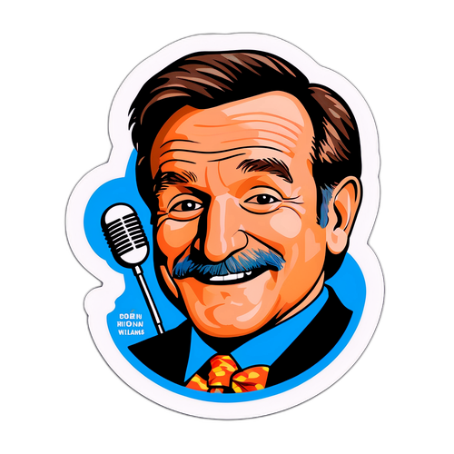 Lebendiger Aufkleber-Design von Robin Williams