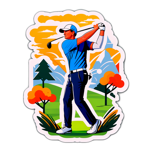 Victor Hovland's Modern Golf Moves Sticker