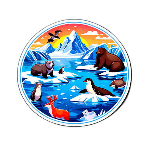 Grönlands Natur med Isberg och Arktiska Djur