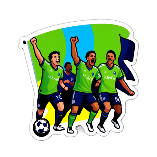 Wibracyjne naklejki z kibicami Seattle Sounders