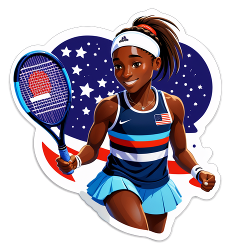 Play Like a Champion: Coco Gauff's Unstoppable Olympic Journey Captured in a Vibrant Sticker!