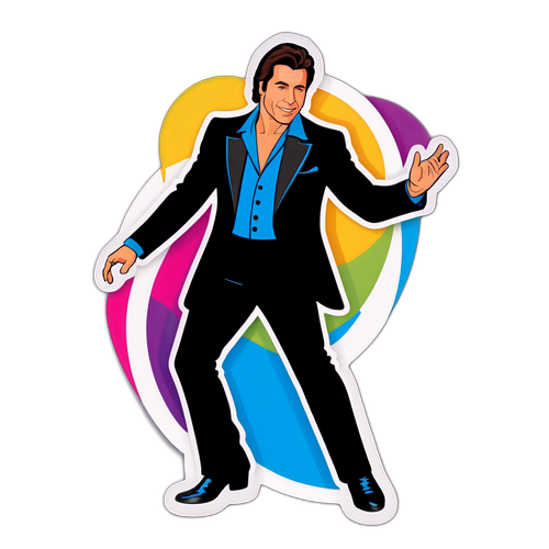 Klassisk design av John Travolta danser i discooutfit