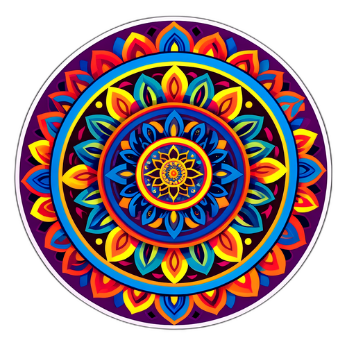 Tibeti mandalák vibráló absztrakt matricák
