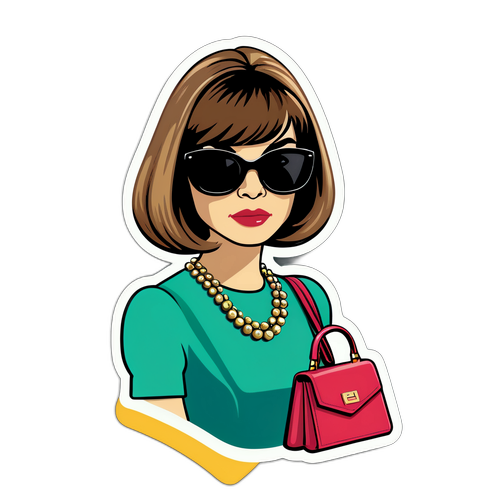 Sticker af Anna Wintour med solbriller