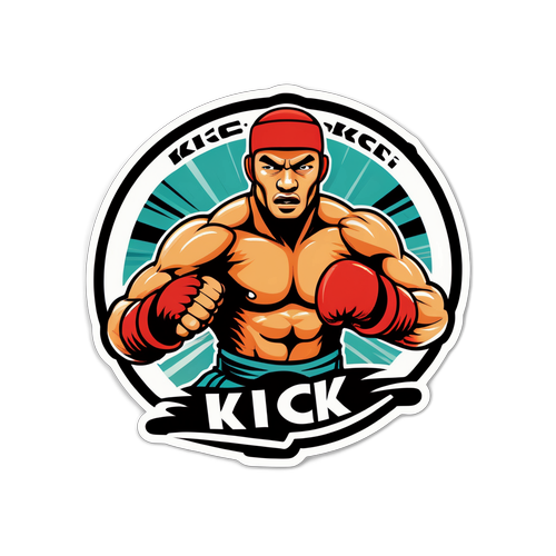 Иконка кикбоксера в ринге