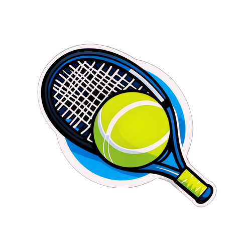 테니스 라켓과 공 그래픽 디자인 스티커