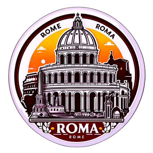 Sticker ya AS Roma na Mandhari ya Kihistoria