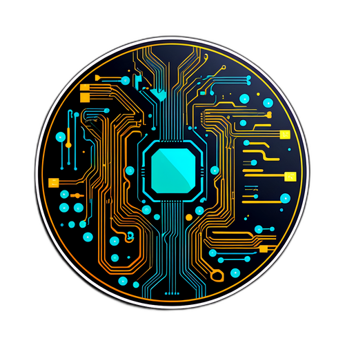 Futuristic Circuitry Sticker for INTC Stock