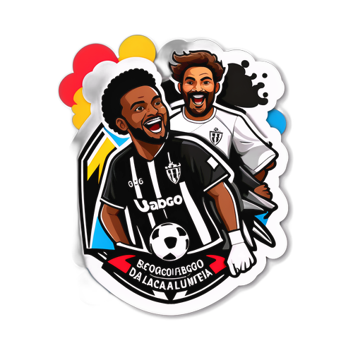 Sticker de la pasión del fútbol entre Botafogo y Vasco da Gama