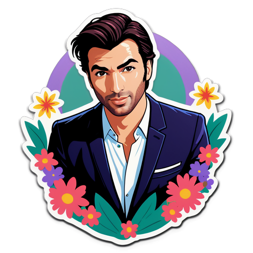 Stiker Trendy Berdasarkan Justin Baldoni dalam Suasana Romantik