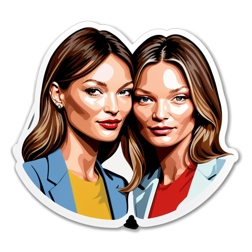 La Rencontre Éblouissante : Carla Bruni et Kate Moss Unies dans une Illustration Époustouflante!