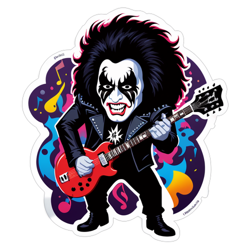 Gene Simmonsin Energinen Rock 'n' Roll Sticker – Musiikin Maailma Odottaa!