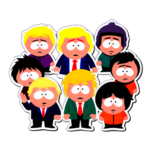 Humorvolle Karikatur von South Park Charakteren