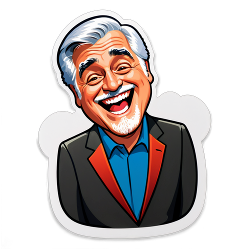 Jay Leno's Laughing Face: The Ultimate Sticker That Will Brighten Your Day!