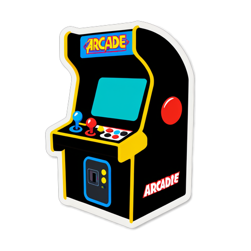 Level Up Your Style! The Ultimate Retro Arcade Machine Sticker That Transports You Back in Time!