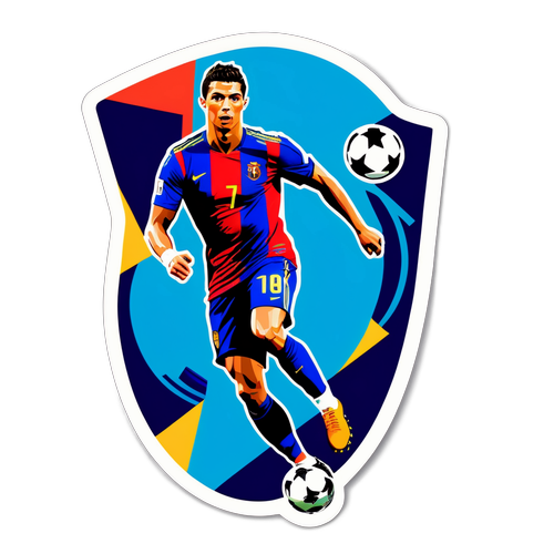 Silhouette di Cristiano Ronaldo in un Pose Dinamico