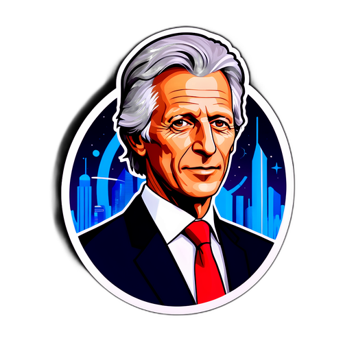 Illustration futuriste de Dominique de Villepin
