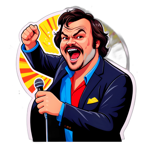 Lively sticker s Jackem Blackem na pódiu