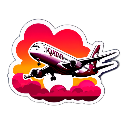 कतर एयरवेज एयरप्लेन स्नैपस्टिकर