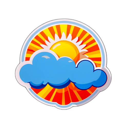 Nhãn dán về thời tiết nắng đẹp